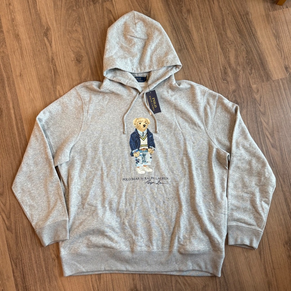 Polo Ralph Lauren Polo Bear Hoodie Grey Heather XXL 710853309011 NEW